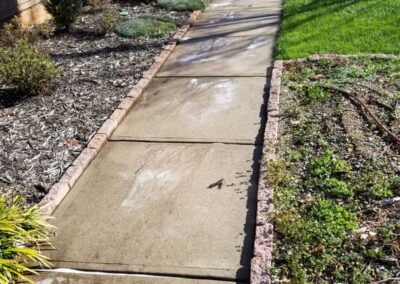 Sidewalk before and after pressure washing